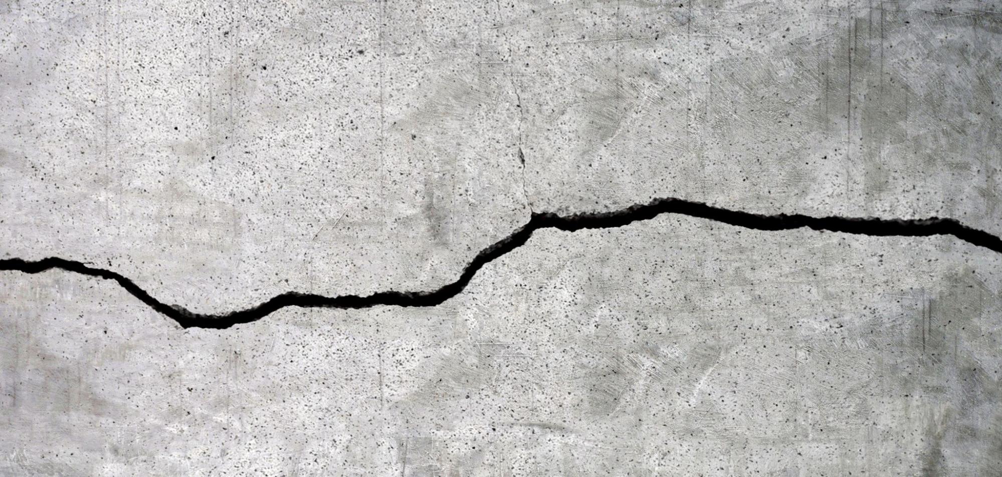 Crack in a cement foundation. 